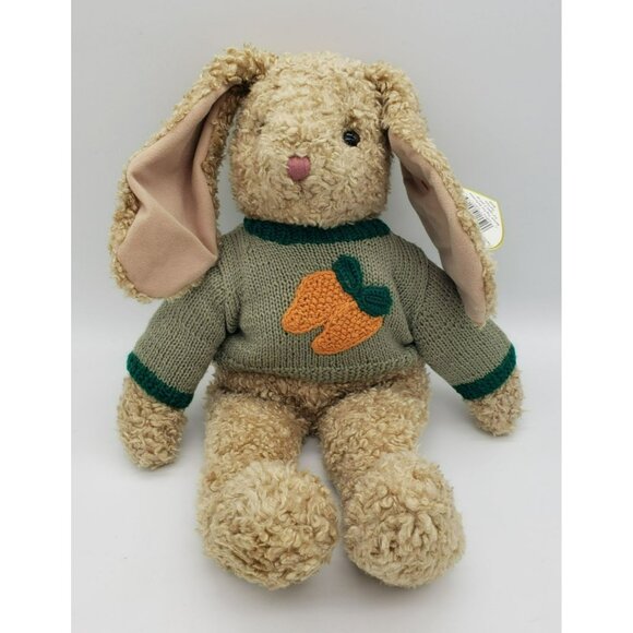 Vtg 1991 TY Curly Brown Bunny Rabbit Plush 16" NOS Carrots Green Sweater Tags - Picture 10 of 10